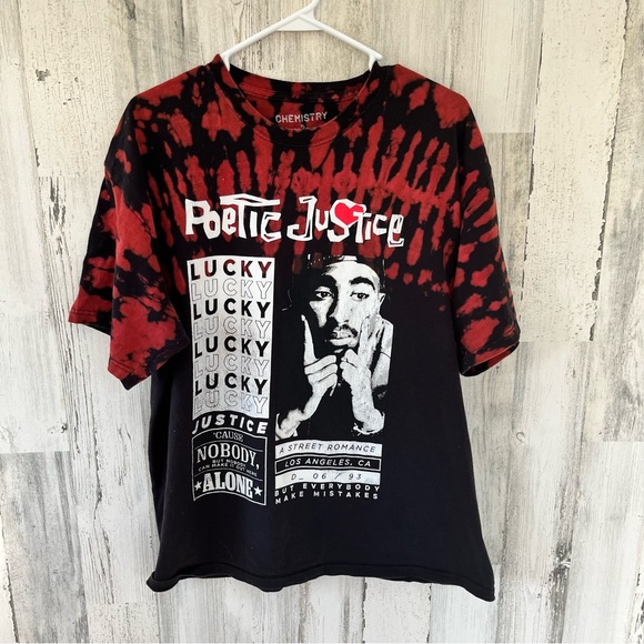 Chemistry Poetic Justice Short Sleeve Tie Dye Tee Size In Black Size Large Tupac - Picture 2 of 5